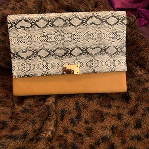 Snake print clutch